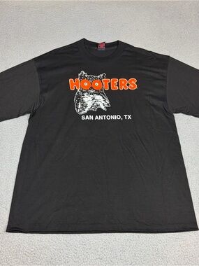 Vintage Hooters San Antonio Men’s XL Black Single Stitch USA Remember the Owlomo